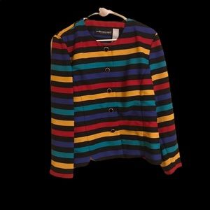 Final price Rainbow vintage 🌈 stripes 90’s vibe Blazer/blouse
